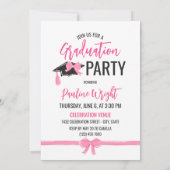 Girly Schattige Roze Bogen Foto's Afstuderen Vieri Kaart (Achterkant)