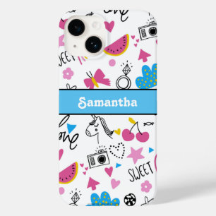 Girly Schattige Trendy Eenvoudig  Stijlvol Patroon Case-Mate iPhone 14 Hoesje