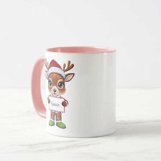Girly Schattigee Baby rendier Mok (Voorkant links)