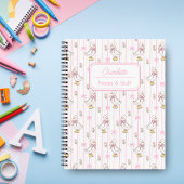 Girly Schattigee Coquette Gans met Roze Bow Monogr Notitieboek
