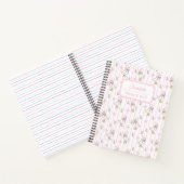 Girly Schattigee Coquette Gans met Roze Bow Monogr Notitieboek (Binnen)