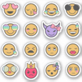 Girly Schattigee Emoji's Sticker (Voorkant)