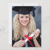 Girly Schattigee Rode Bogen Foto Afstuderen Bedankkaart (Achterkant)