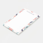 Girly Schattigee Roze Bloemen Bloemnaam Post-it® Notes (Schuin)
