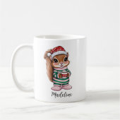 Girly Schattigee Roze Eekhoorn Kerst Mok (Links)