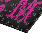 Girly schedel EMO Punk Monogram Glas Snijplank (Hoek)