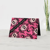 Girly schedel Verjaardag Kaart (Voorkant)