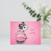Girly Schnauzer Pink Dress Off-Leash Art™ Briefkaart (Staand voorkant)