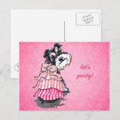 Girly Schnauzer Pink Dress Off-Leash Art™ Briefkaart (Voorkant / Achterkant)