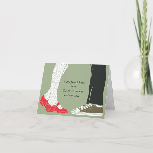 Girly Schoenen & Sneakers Geïllustreerde Bruiloft  Bedankkaart (Voorkant)