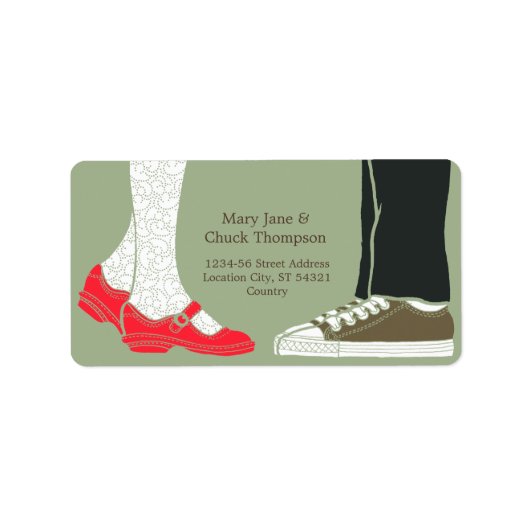 Girly Schoenen & Sneakers Geïllustreerde Bruiloft Etiket (Voorkant)