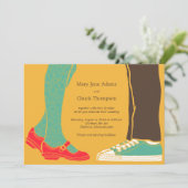 Girly Schoenen & Sneakers Geïllustreerde Bruiloft  Kaart (Staand voorkant)