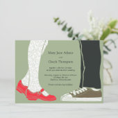 Girly Schoenen & Sneakers Geïllustreerde Bruiloft Kaart (Staand voorkant)