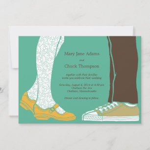 Girly Schoenen & Sneakers Geïllustreerde Bruiloft Kaart