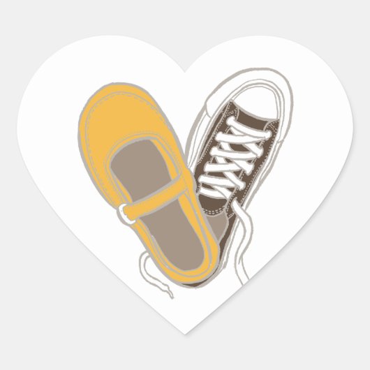 Girly Schoenen & Sneakers Hart Bruiloft Sticker (Voorkant)
