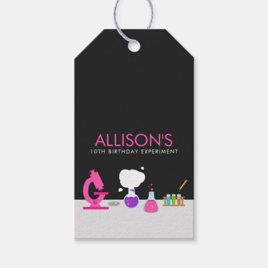 Girly Science Party Cadeaulabel (Voorkant)