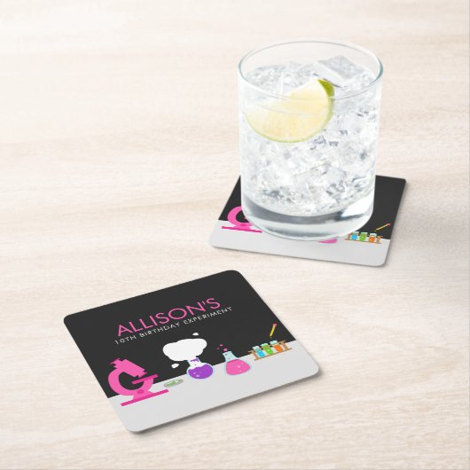 Girly Science Party Kartonnen Onderzetters (Insitu)