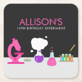 Girly Science Party Kartonnen Onderzetters (Voorkant)