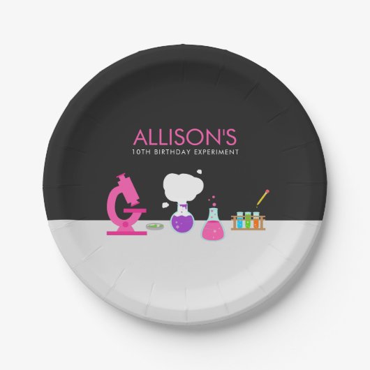 Girly Science Party Papieren Bordje (Voorkant)