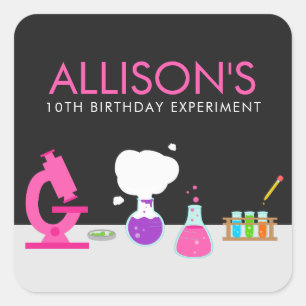 Girly Science Party Vierkante Sticker