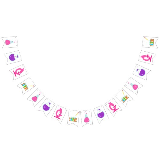 Girly Science Party Vlaggetjes (Alle)
