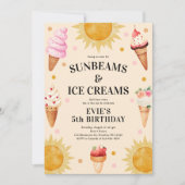 Girly Scoop Over Ice Cream 5e Verjaardagsfeest Kaart (Voorkant)