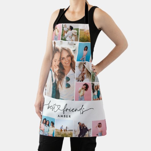 Girly script 16 foto beste vriend modern eenvoudig schort (Insitu)