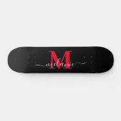 Girly Script Aangepaste naam Monogram Persoonlijk Skateboard (Horizontaal)