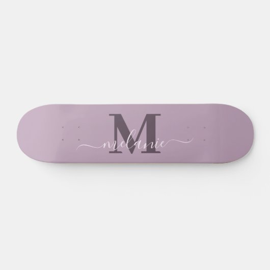 Girly Script Aangepaste naam Monogram Persoonlijk Skateboard (Horizontaal)