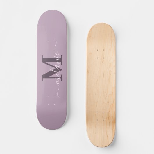 Girly Script Aangepaste naam Monogram Persoonlijk Skateboard (Voorkant)
