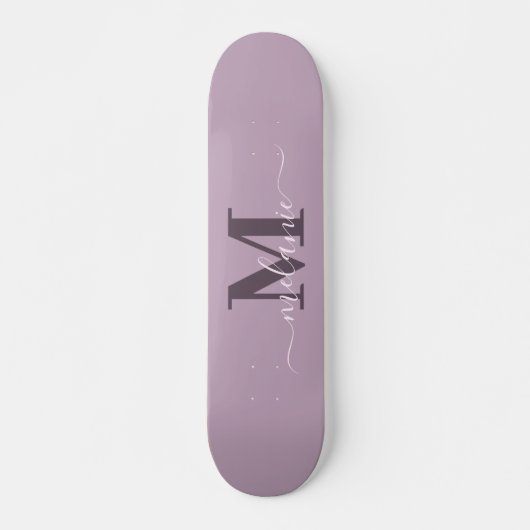 Girly Script Aangepaste naam Monogram Persoonlijk Skateboard (Voorkant)