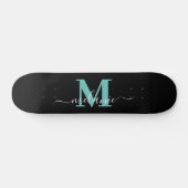 Girly Script Aangepaste naam Monogram Persoonlijk Skateboard (Horizontaal)
