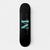 Girly Script Aangepaste naam Monogram Persoonlijk Skateboard (Voorkant)