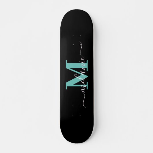 Girly Script Aangepaste naam Monogram Persoonlijk Skateboard (Voorkant)