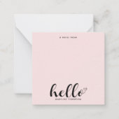 Girly Script Kalligrafie Hart Blush Roze Notitiekaartje (Voorkant)