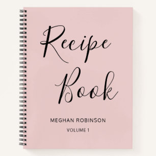 Girly Script Kookboek Blush Gepersonaliseerd Recep Notitieboek