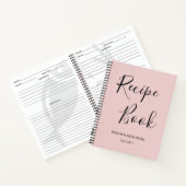 Girly Script Kookboek Blush Gepersonaliseerd Recep Notitieboek (Binnen)
