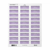 Girly Script Paarse zilveren bruiloft retouradres Etiket (Full Sheet)