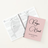 Girly Script Persoonlijk Kookboek Roze Recept Notitieboek (Binnen)