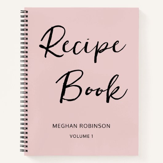 Girly Script Persoonlijk Kookboek Roze Recept Notitieboek (Voorkant)