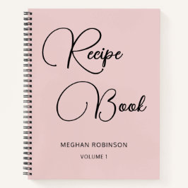 Girly Script Persoonlijk Kookboek Roze Receptenboe Notitieboek