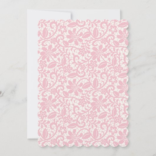 Girly Script Roze Bloemen Kant Bow Sweet Sixteen Kaart (Achterkant)