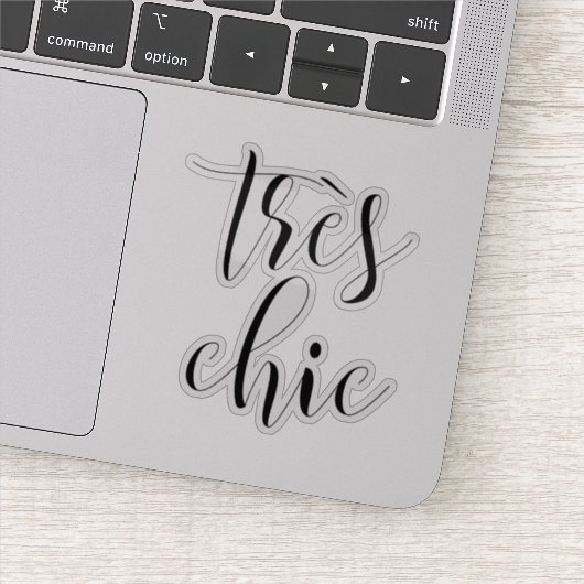 Girly Script "Tres Chic" Motivatie Sticker (Detail)
