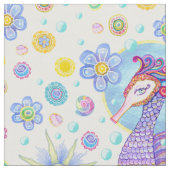 Girly Seahorse Fabric Stof (Close Up)