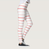 Girly Serene Dusty Pink Organic Stripes Leggings (Rechts)