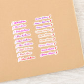 Girly Set van 18 Labels, Elegante Script Naam Stic Sticker