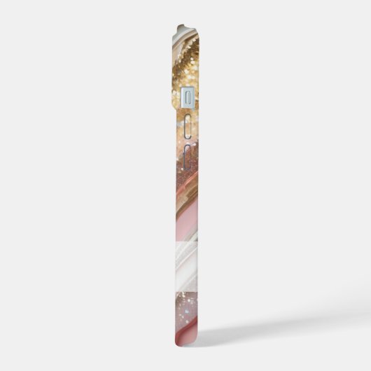 Girly Shimmering Pastel Glitter iPhone 15 Case (Linkerkant)