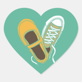 Girly Shoes & Sneakers Heart Wedding (Mint) Hart Sticker