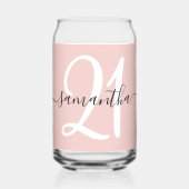 Girly Signature Gepersonaliseerd Nummer 21 Blush Blikvorm Glas (Links)