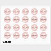 Girly Signature Gepersonaliseerd Nummer 21 Blush Ronde Sticker (Vel)